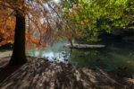 Autumn Scene At The Lake In Parco Di Monza Italy Stock Photo