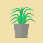 Plant In Pot Flat Icon Stock Photo