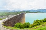 Scenic Point Of Green Lake At Ratchaprapha Dam Stock Photo