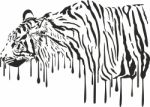 Tiger, Abstract Painting On A White Background Stock Photo