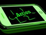 Action On Smartphone Showing Urgent Activism Stock Photo