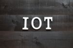 The Acronym Iot Internet Of Things On Wooden Background Stock Photo