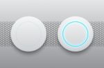 Abstract Modern White Circle Button Technology  Illustrati Stock Photo