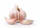 Garlic Isolated On White Background Stock Photo