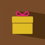 Gift Box Flat Icon   Illustration  Stock Photo