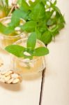 Arab Traditional Mint And Pine Nuts Tea Stock Photo