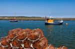 Fishing Boat Moored At Wells Town Norfolk Stock Photo