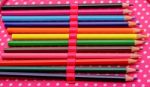 Color Pencils In A Pencil Case Stock Photo