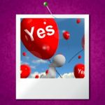 Yes Balloons Photo Means Certainty And Affirmative Approval Stock Photo