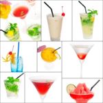 Cocktails Collage Stock Photo