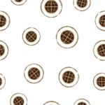 Seamless Pattern With Coffee World With Cup Stain  Illustr Stock Photo