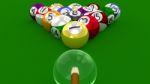 8 Ball Pool  3d Game - All Balls Randomly Racked Stock Photo