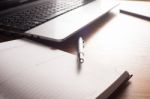 Working Desk Space Stock Photo