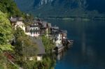 View Of Hallstatt From The Maria Hilf Pilgrimage Church Stock Photo