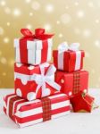 Gift Boxes And Present For Christmas Stock Photo