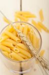 Italian Pasta Penne With Wheat Stock Photo