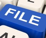 File Key Means Filing Or Data Files
 Stock Photo