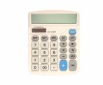 Realistic Electronic Calculater Isolated Stock Photo