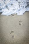 Foot Print Stamped Stock Photo