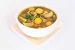 Thai Cuisine Hot Spicy Chicken  Soup Stock Photo