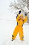 Playing In The Snow Stock Photo