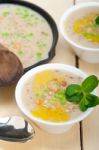 Hearty Middle Eastern Chickpea And Barley Soup Stock Photo