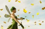 3d Rendering Of A Fairy Flying On The Sky Stock Photo