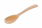 Side Wooden Craft Spoon On White Background Stock Photo