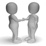 3d Characters Shaking Hands Showing Greeting Or Deal Stock Photo