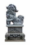 Stone Lion Sculpture Stock Photo