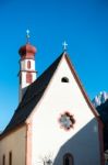 St. Antonio Chapel In Ortisei Stock Photo