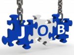 Jobs Puzzle Shows Application Recruitment Employment Or Hiring Stock Photo