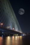 Bridge At Night Stock Photo