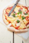 Italian Pizza Margherita Stock Photo