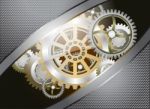 Glossy Metallic Gears Stock Photo