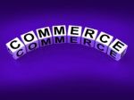 Commerce Blocks Represent Commercial Marketing And Financial Tra Stock Photo