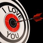 I Love You Target Shows Valentines Affection Stock Photo