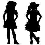 Silhouettes Of Kids Stock Photo