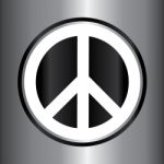 Peace Sign Button Stock Photo