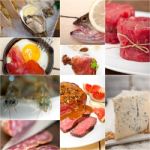 High Protein Food Collection Collage Stock Photo