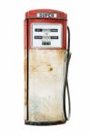 Old Fuel Pump On White Background Stock Photo