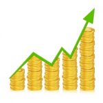 Business Graph With Coins Stock Photo