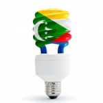 Flag Of The Comoros  On Bulb Stock Photo