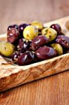 Mixed Marinated Olives Stock Photo