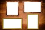 Photo Frame On Wooden Texture Stock Photo