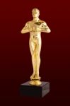 Oscar - Golden Trophy Stock Photo