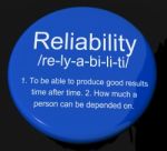 Reliability Definition Button Stock Photo