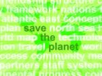 Save The Planet Words Stock Photo