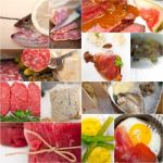 High Protein Food Collection Collage Stock Photo