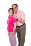 Happy Senior Couple standing Stock Photo